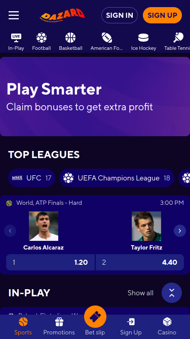 Sports du Dazard Casino Version mobile