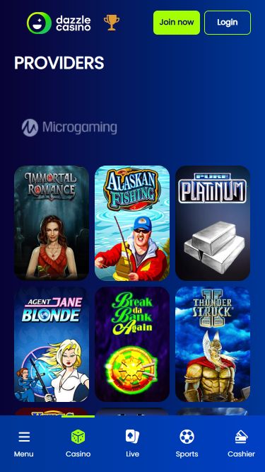 Développeurs de jeux d'images mobiles Dazzle Casino