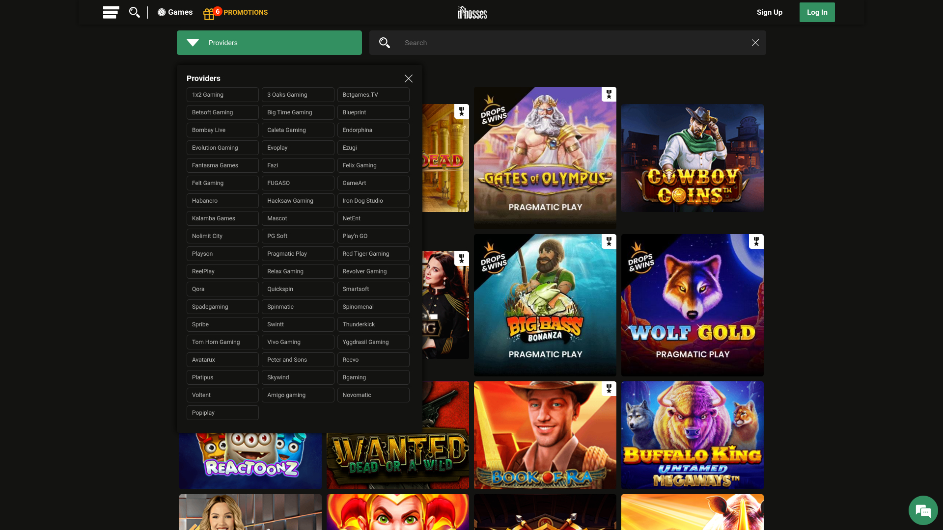 Développeurs de jeux du DBosses Casino Version de bureau