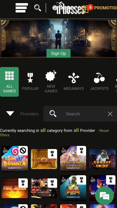 Page d’accueil du DBosses Casino Version mobile