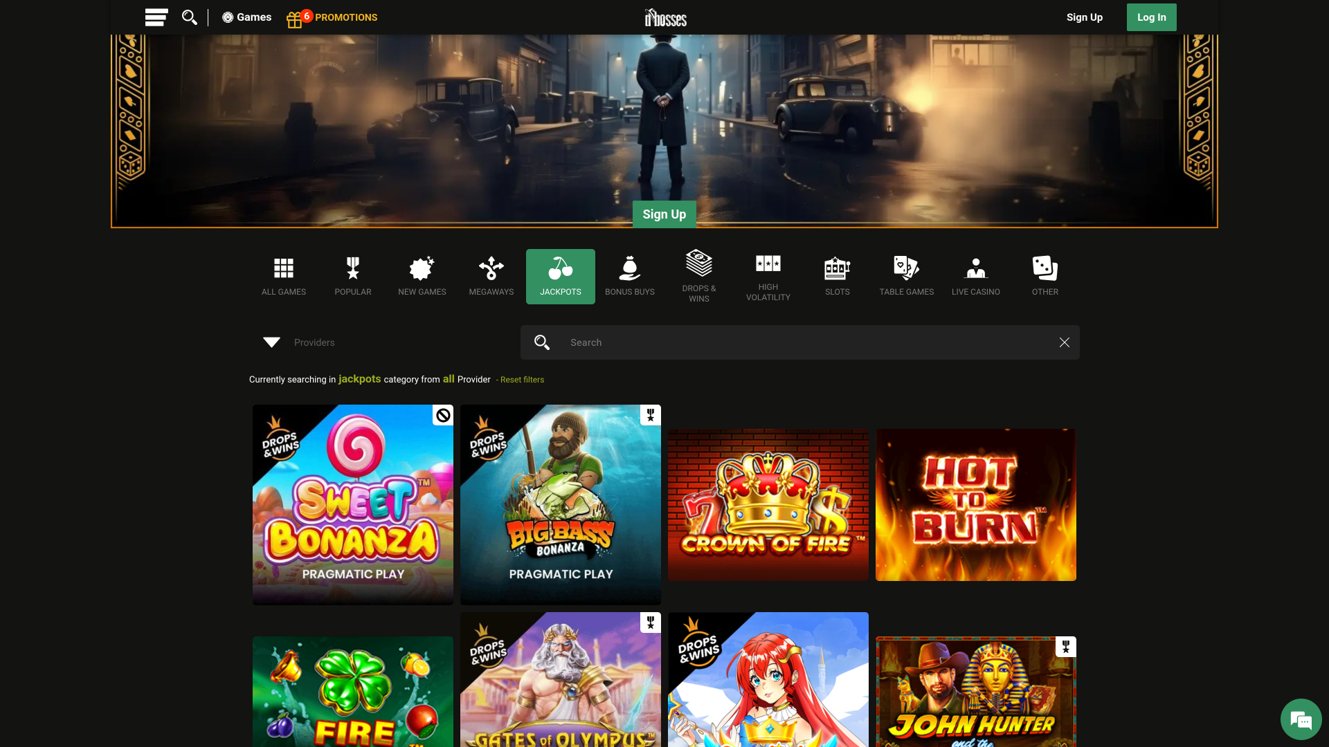 Jackpot du DBosses Casino Version de bureau