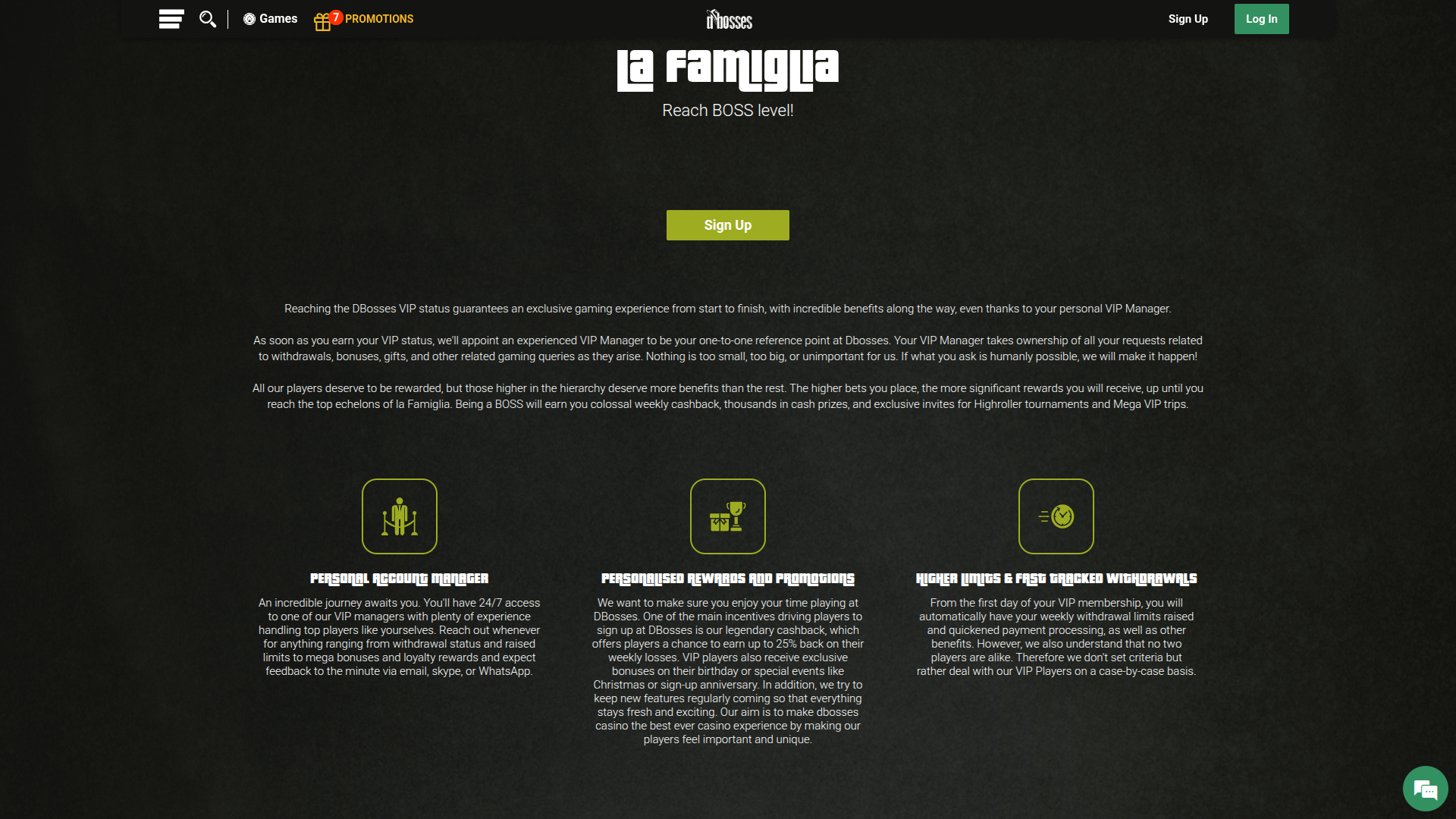 Programme VIP de bureau Dbosses Casino