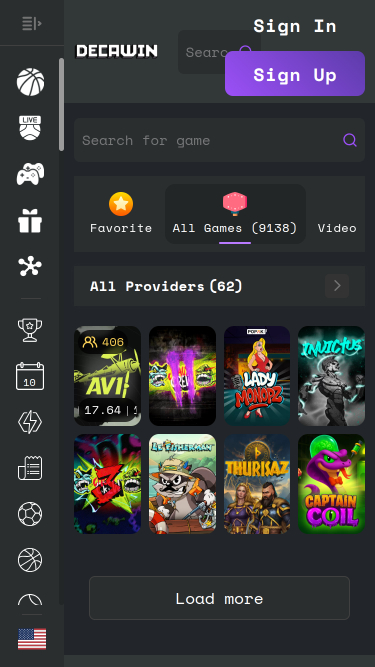 Jeux de casino Decawin