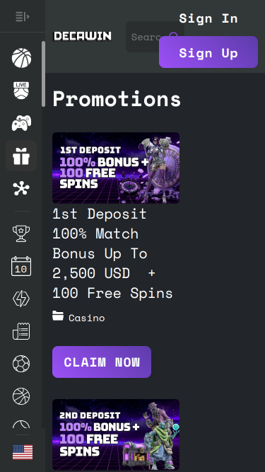 Promotions du casino Decawin