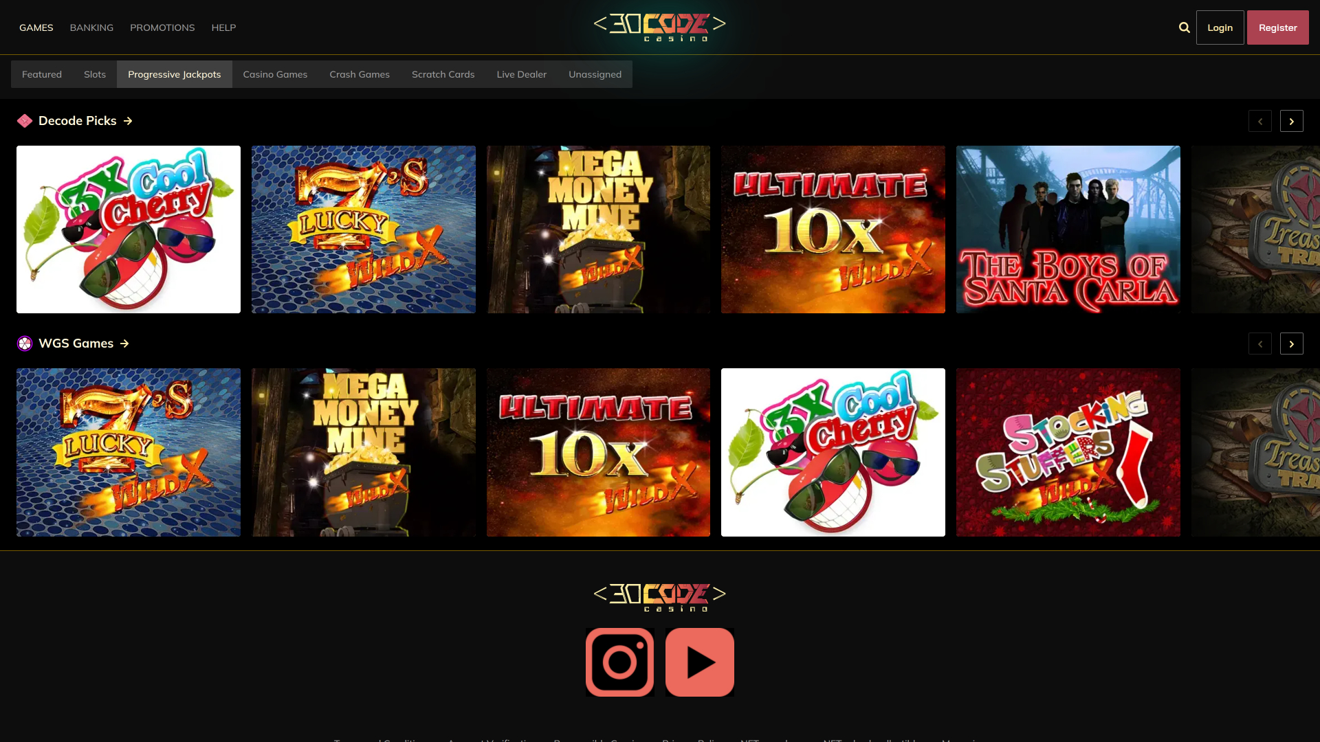 Jackpot del Decode Casino Versione desktop