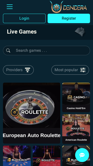 Croupier en direct du Dendera Casino Version mobile