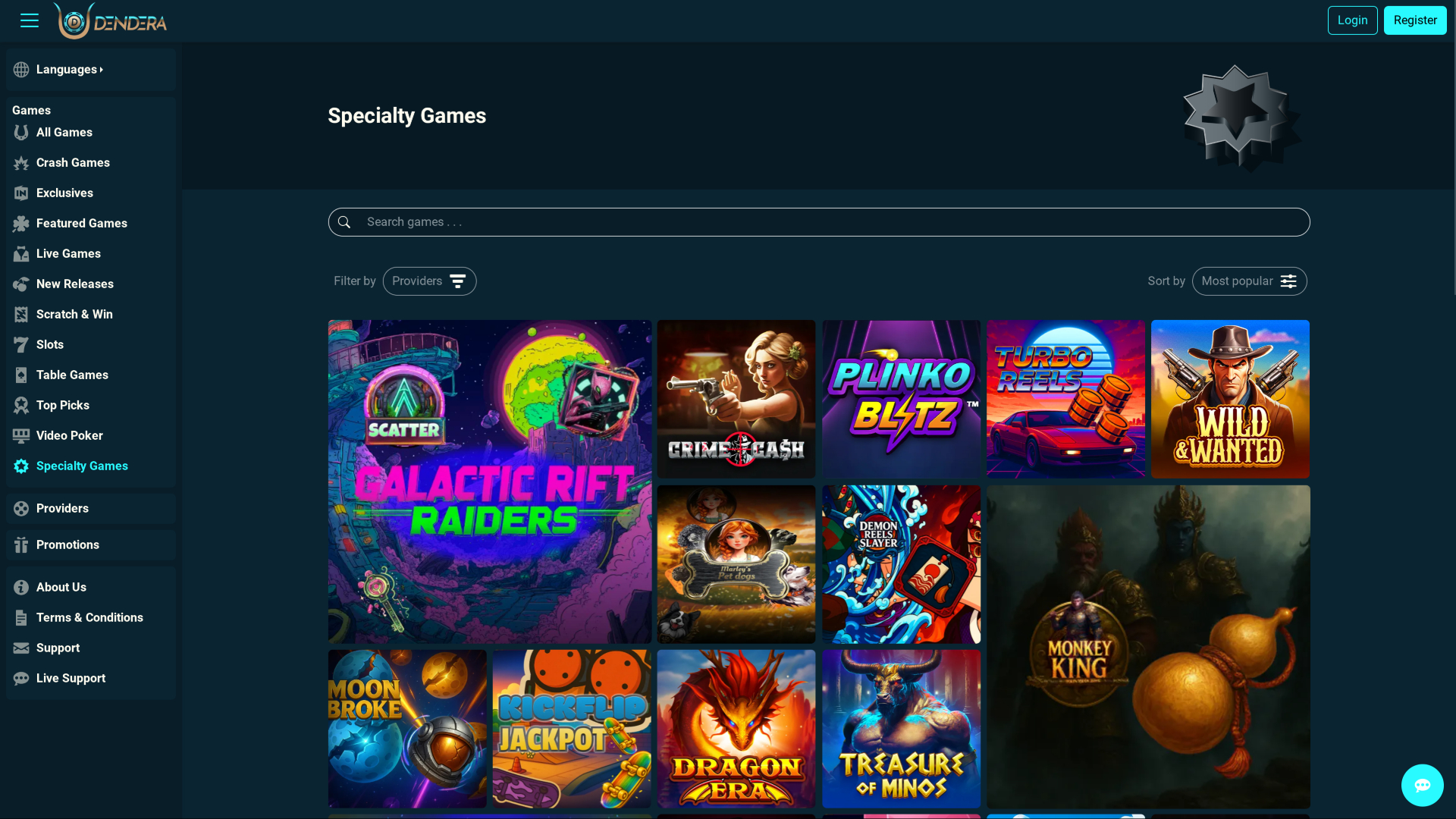Jeux spécialisés de bureau de Dendera Casino