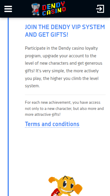 Programme VIP mobile Dendy Casino