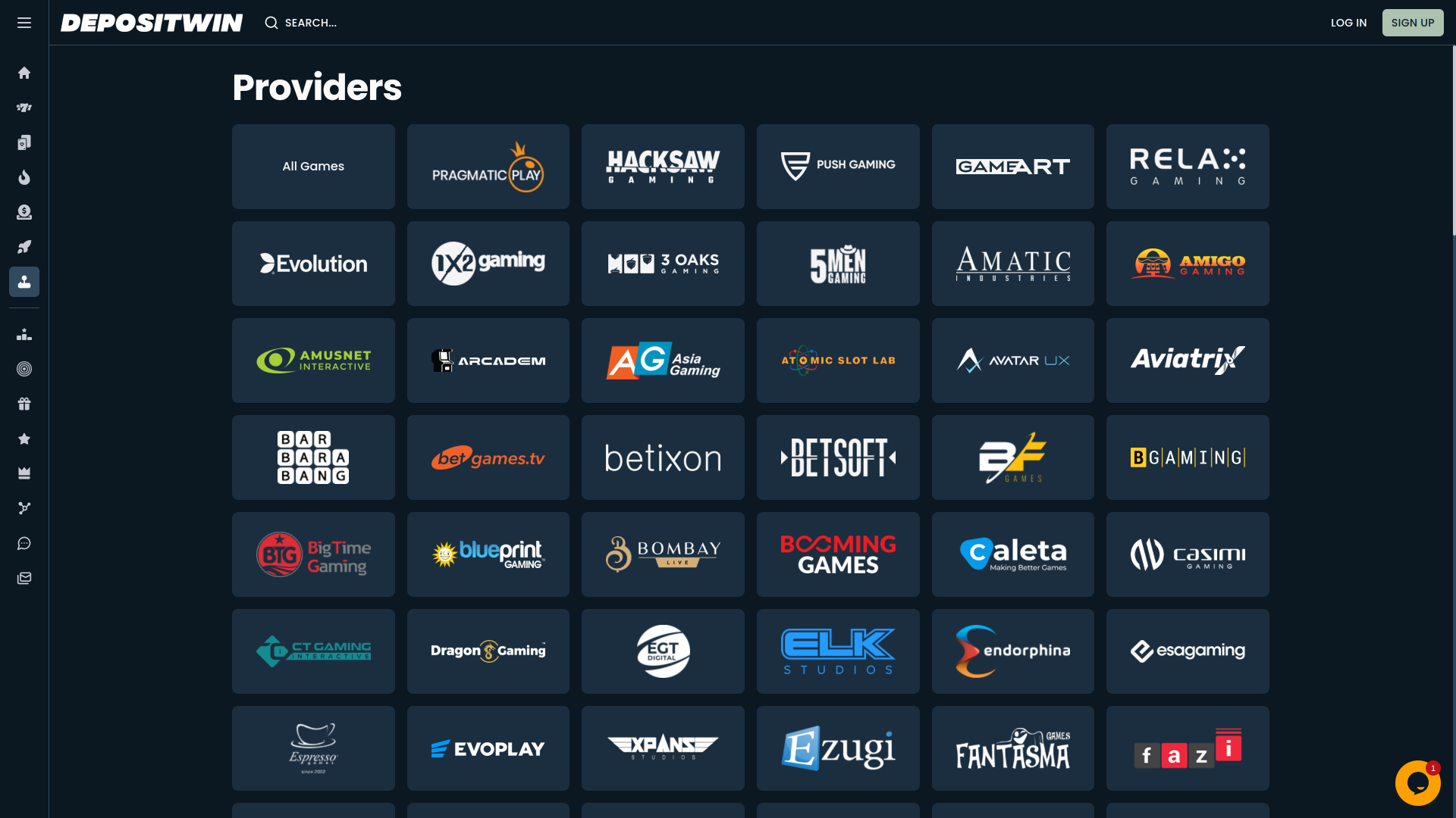 Développeurs de jeux du casino DepositWin Bureau