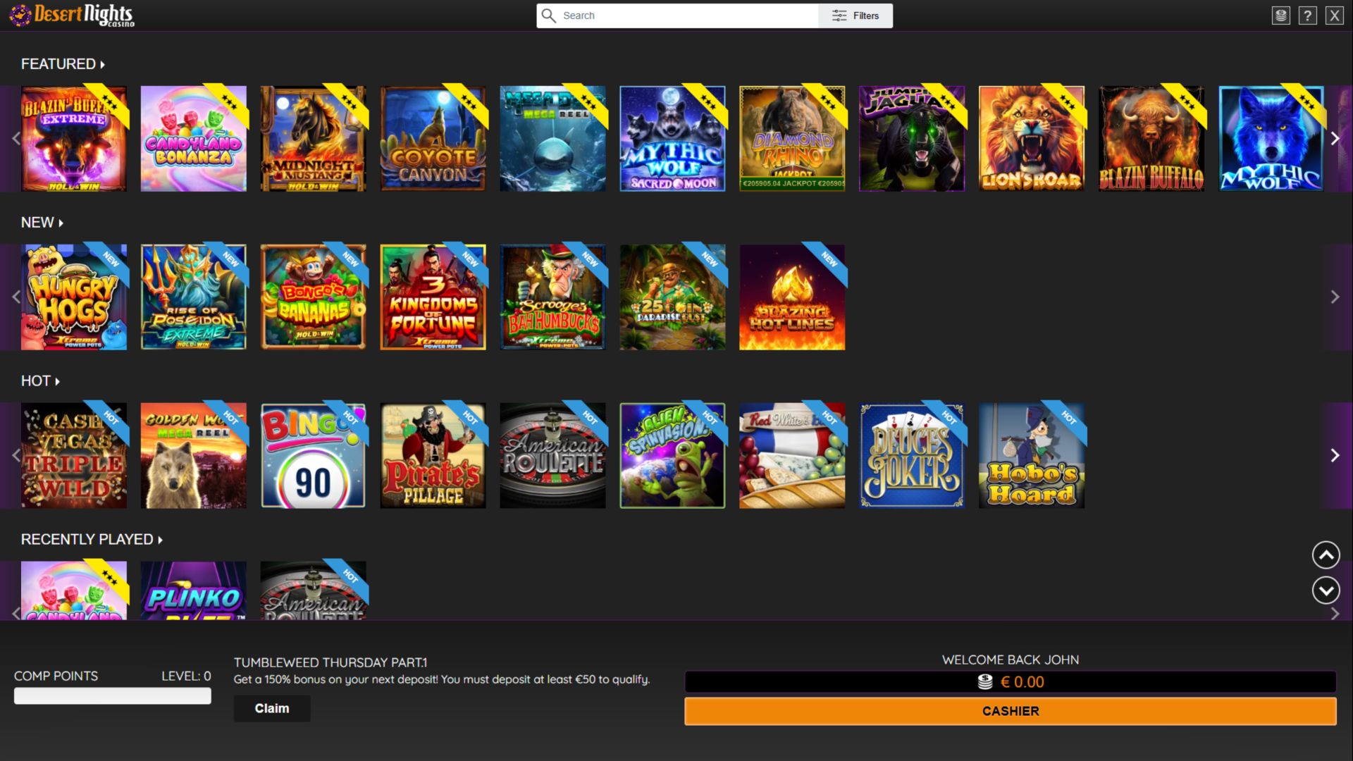 Jeux d'images de bureau Desert Nights Casino