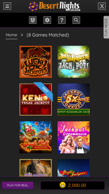 Д жекпот казино Desert Nights для мобильных устройств