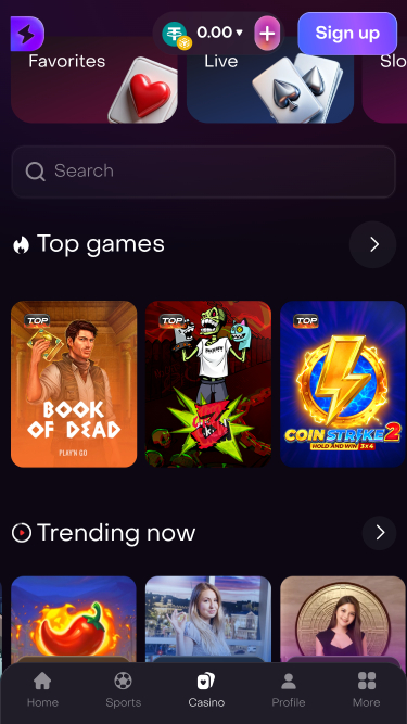 Giochi del casinò Dexsport Mobile