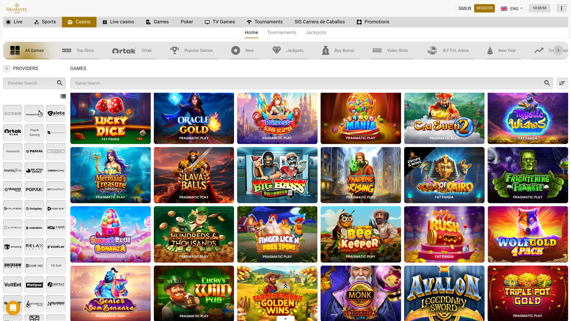 Desarrolladores de juegos de Diamante Casino Escritorio