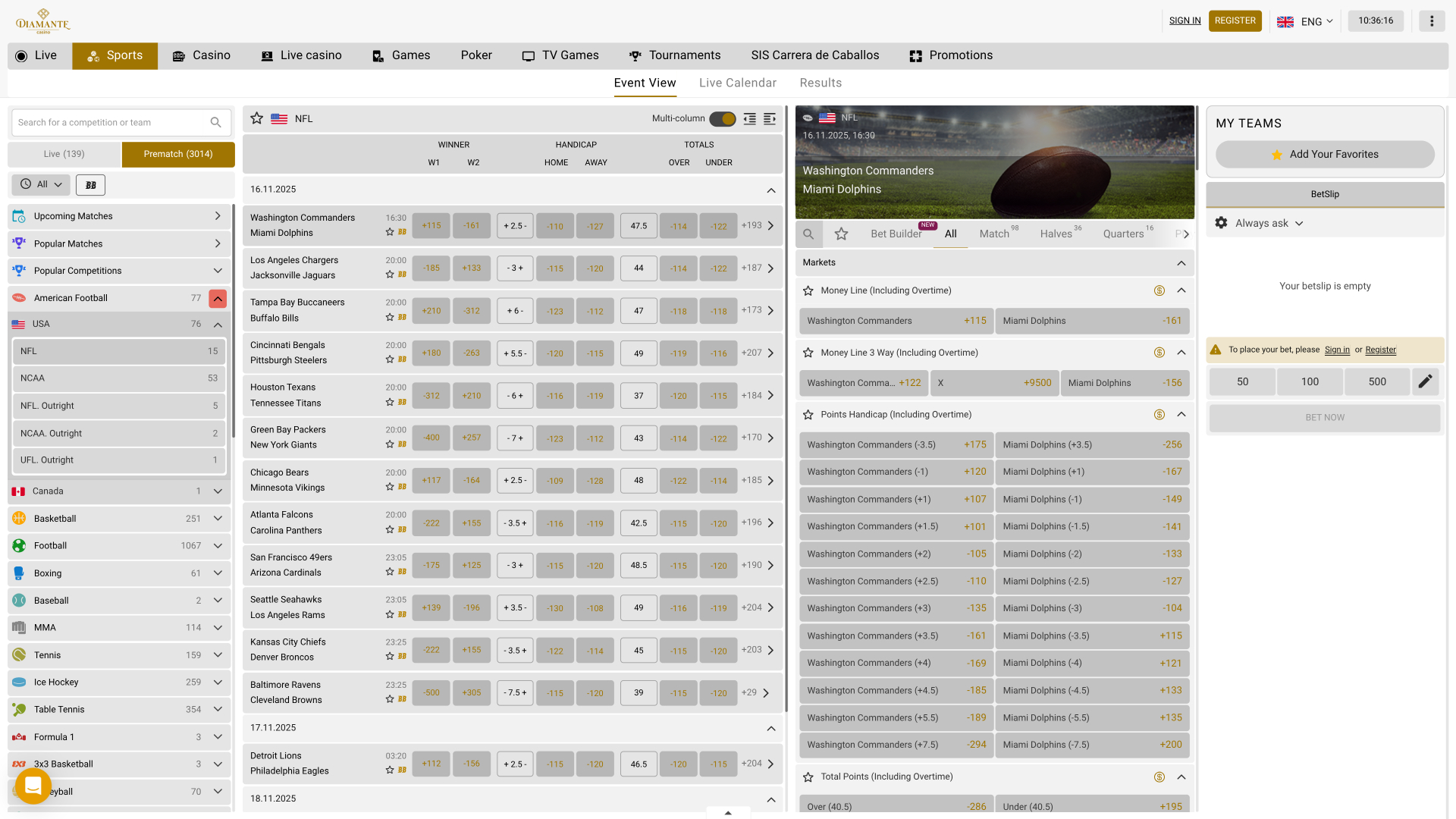 Deportes de Diamante Casino Escritorio