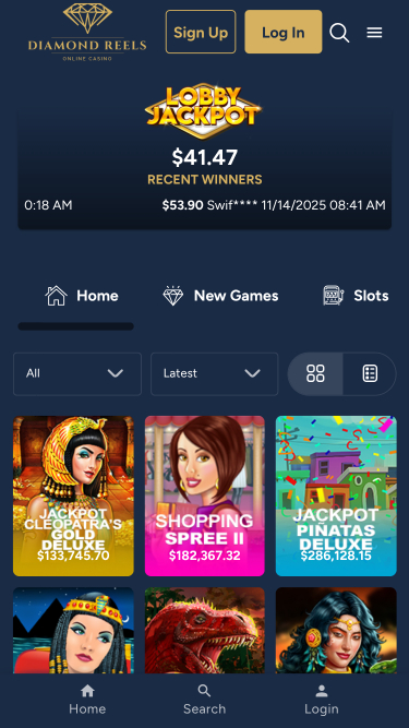 Jackpot du casino Diamond Reels Mobile