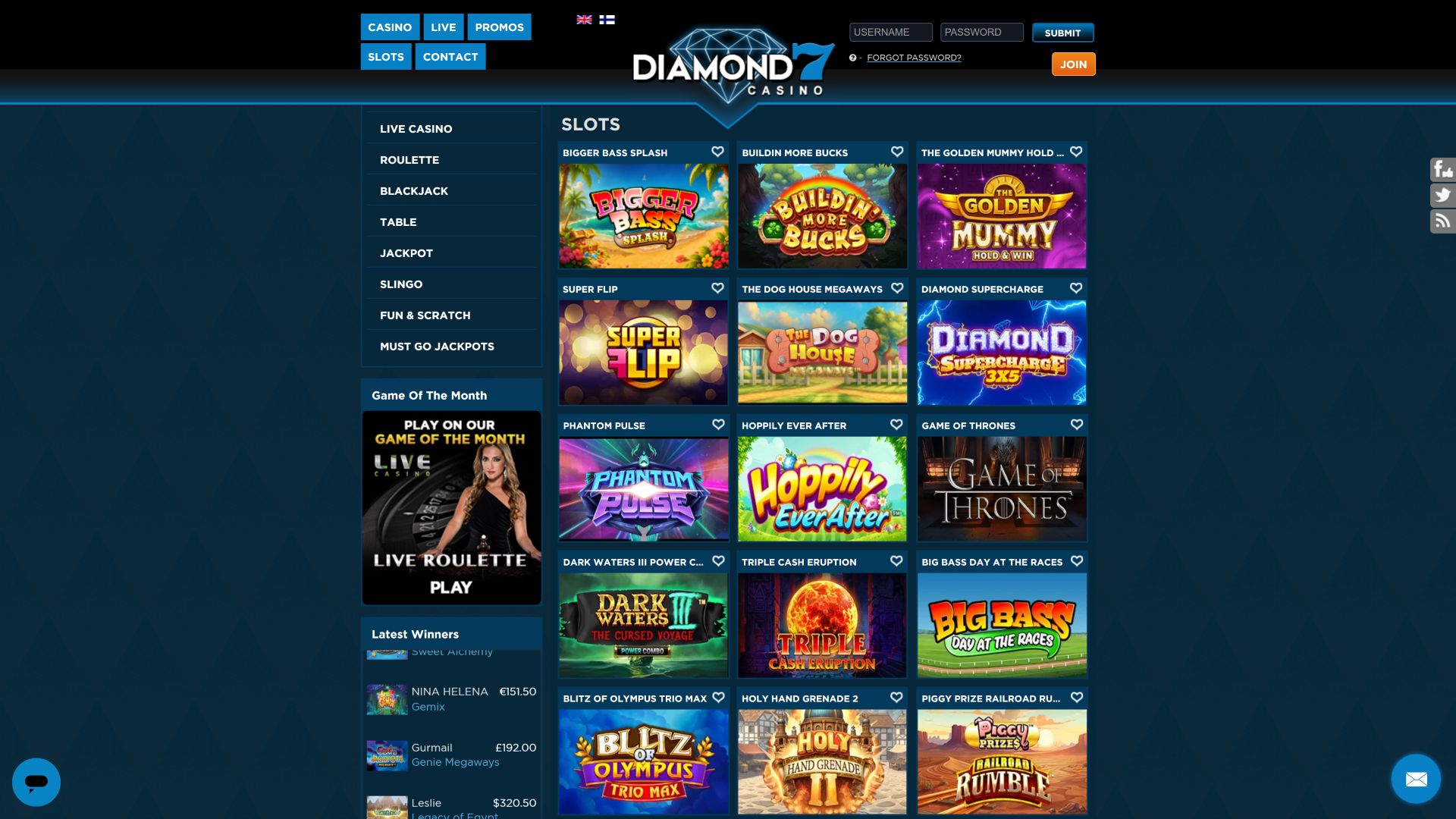 Jeux d'images de bureau du casino Diamond7