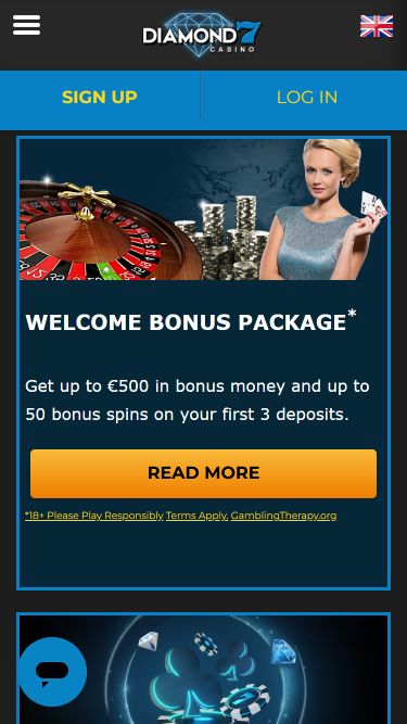 Images promotionnelles mobiles du casino Diamond7