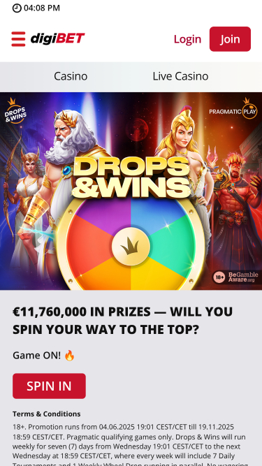 Promotions du casino Digibet Mobile