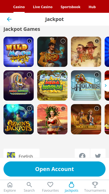 Jackpot del casinò Ding Mobile