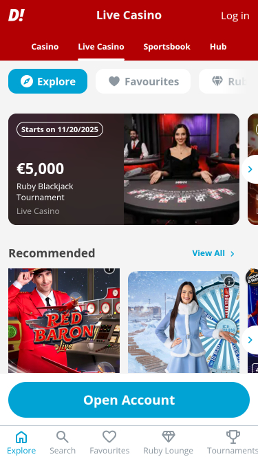 Casinò dal vivo Ding Mobile