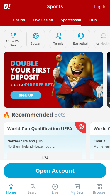 Sport del casinò Ding Mobile