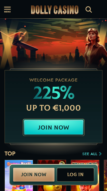 Page d’accueil du casino Dolly Mobile