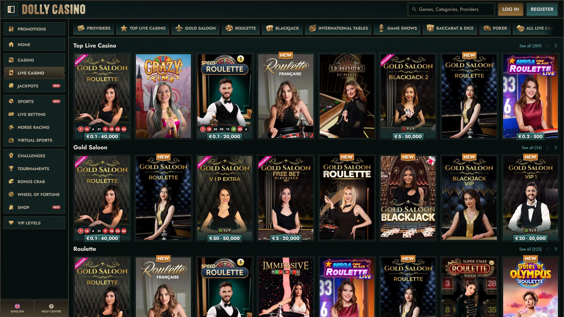 Image de bureau Dolly Casino Croupier en direct