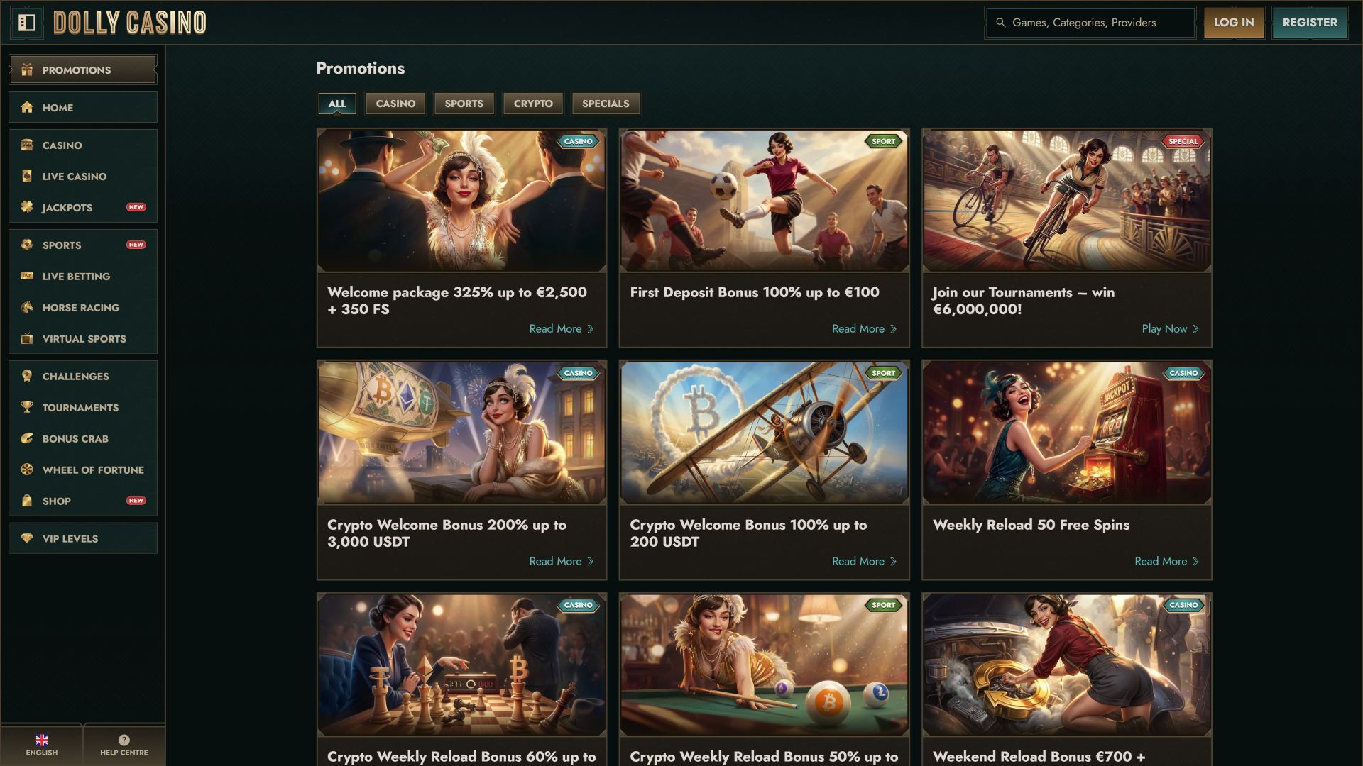 Images promotionnelles pour ordinateur de bureau de Dolly Casino