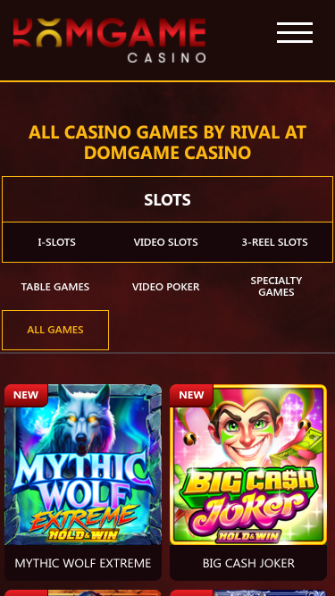 Jeux du casino DomGame Mobile