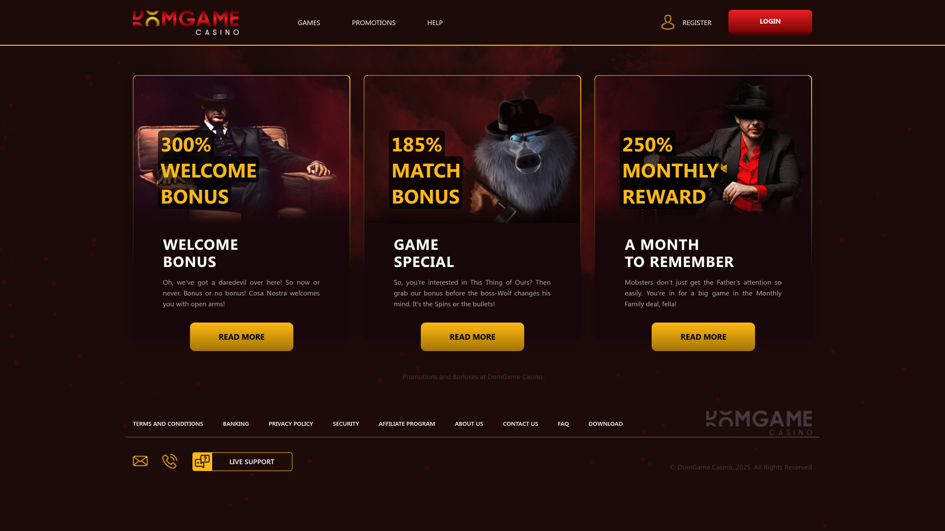 Promotions du casino DomGame Bureau