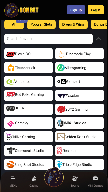 Développeurs de jeux du casino DonBet Mobile
