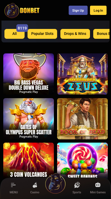 Jeux du casino DonBet Mobile