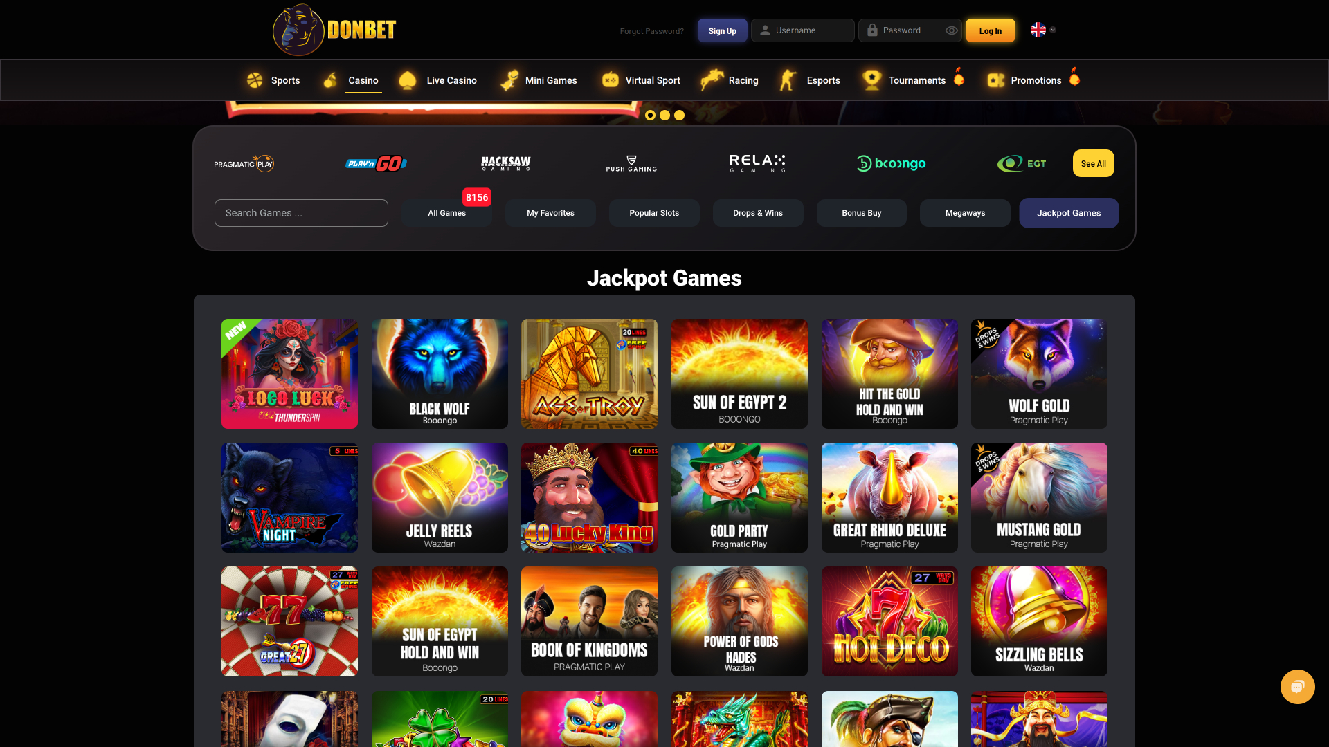 Jackpot du casino DonBet Bureau