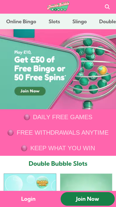 Pagina iniziale Double Bubble Bingo Mobile