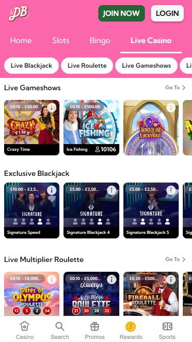 Мобильное приложение Double Bubble Bingo с живым дилером.