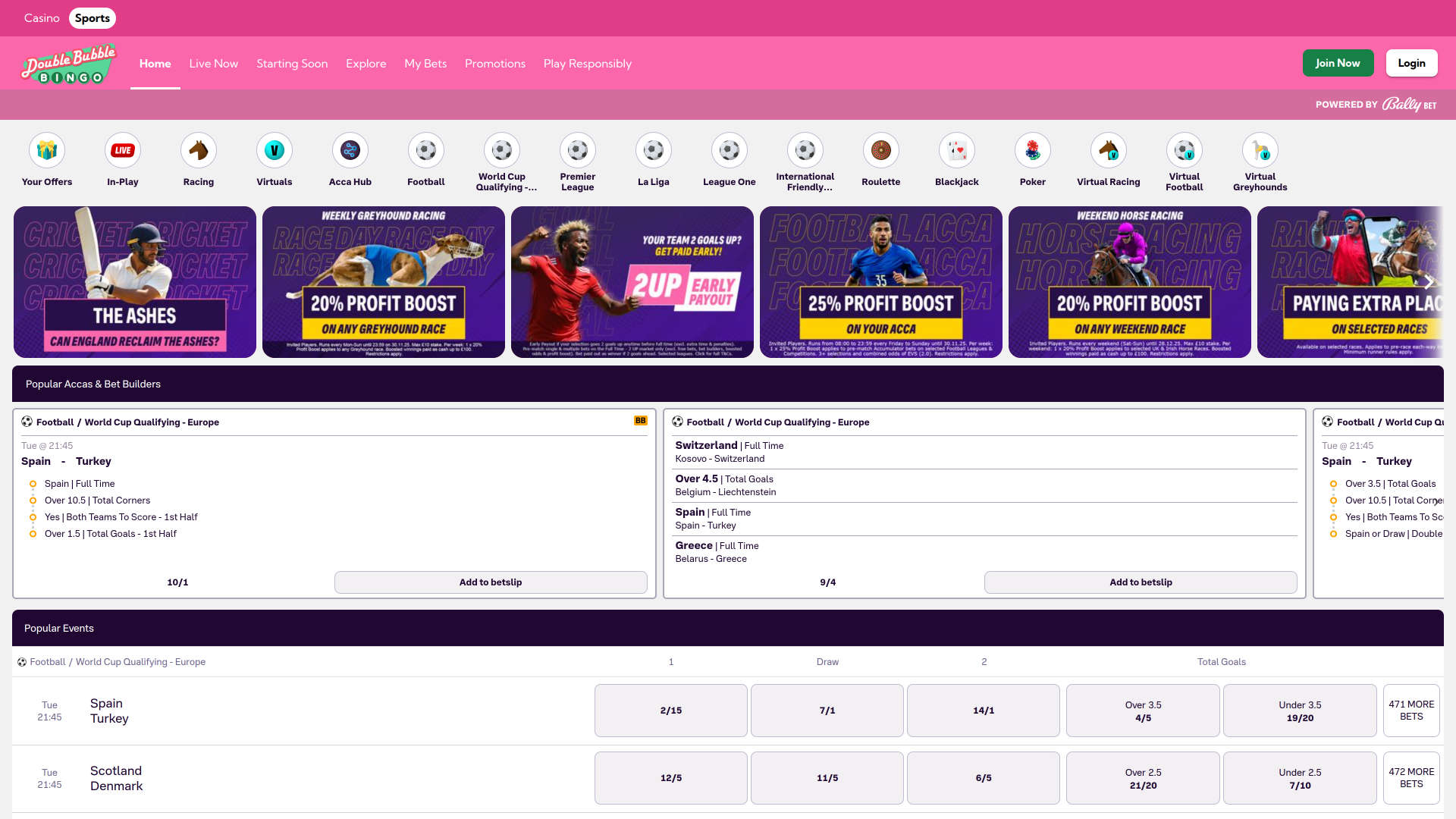 Sport Double Bubble Bingo Desktop