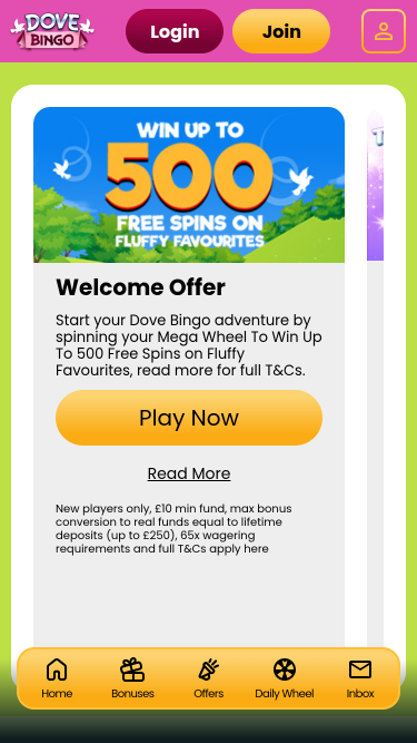 Promozioni Dove Bingo Casino Mobile