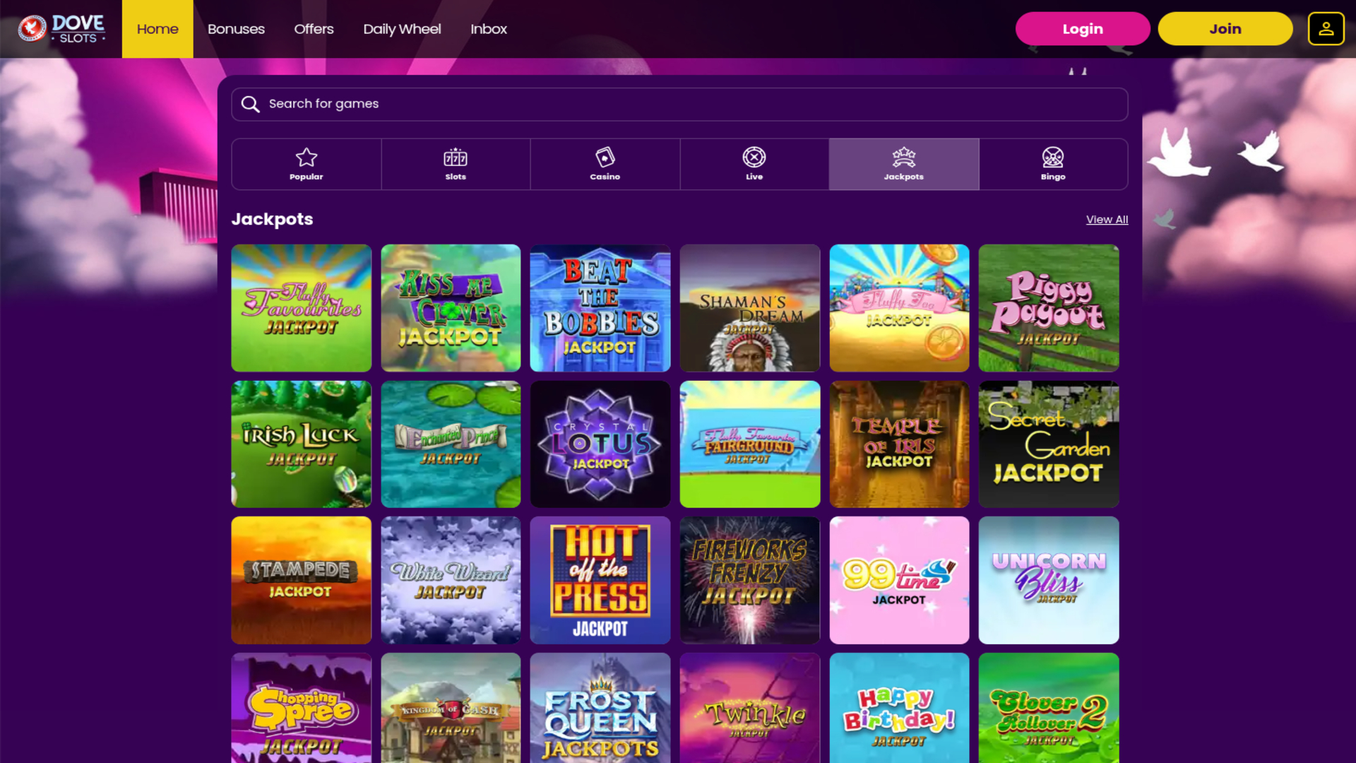 Bote de Dove Slots Casino Escritorio