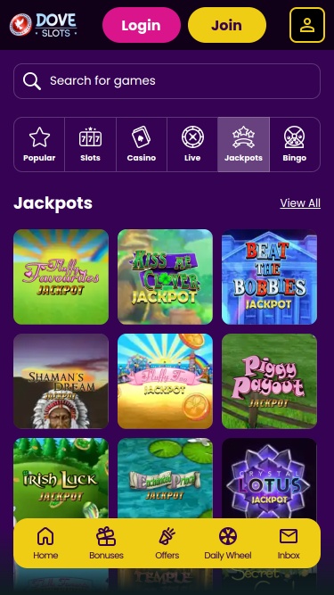 Bote de Dove Slots Casino Móvil