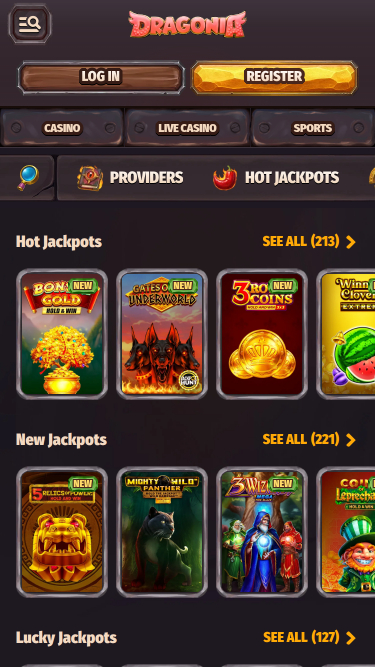 Jackpot Du Casino Dragonia Pour Mobile