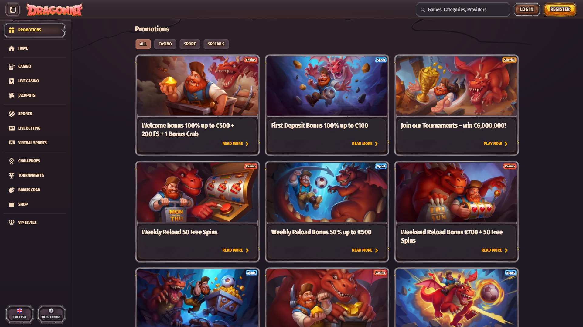 Promotions Dragonia Casino Bureau