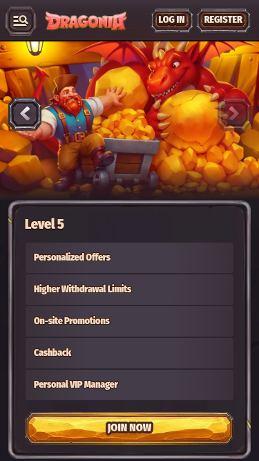 Programme VIP mobile Dragonia Casino