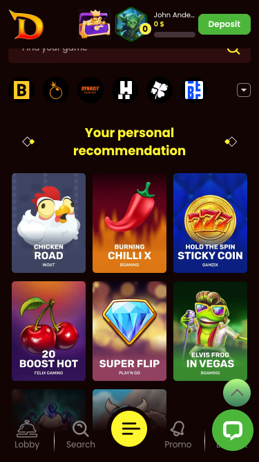 Juegos del casino Dragonslots Móvil