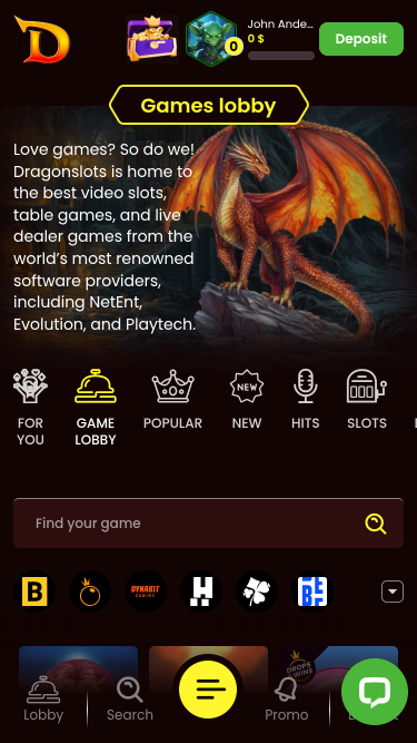 Página de inicio del casino Dragonslots Móvil