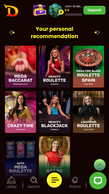 Casino Dragonslots en vivo con crupier Móvil