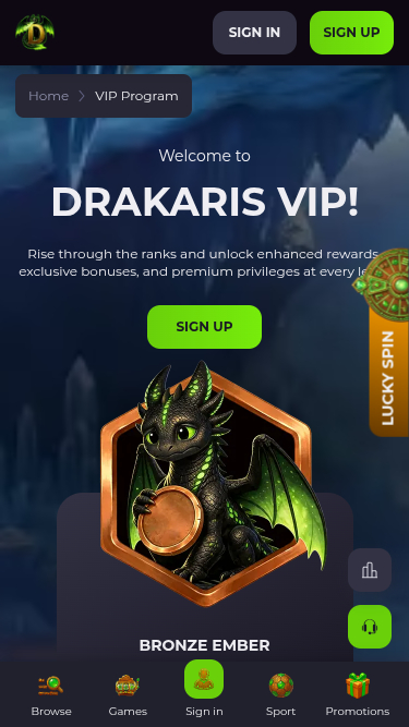 Мобильная VIP-программа Drakaris Casino Mobile