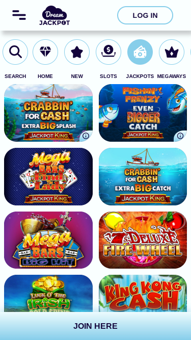 Jackpots du casino Dream Jackpot Mobile