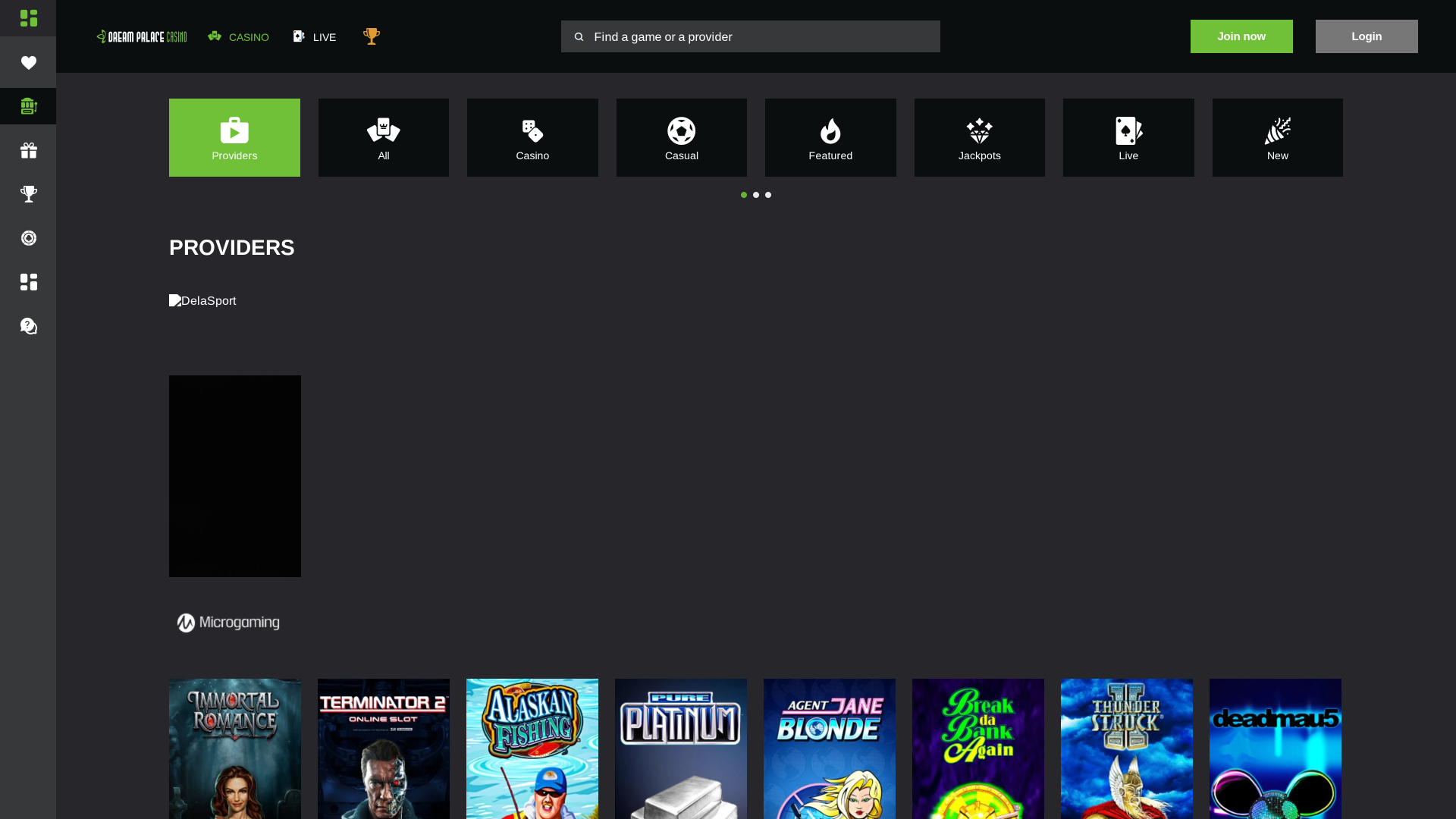 Desarrolladores de juegos de casino Dream Palace para escritorio