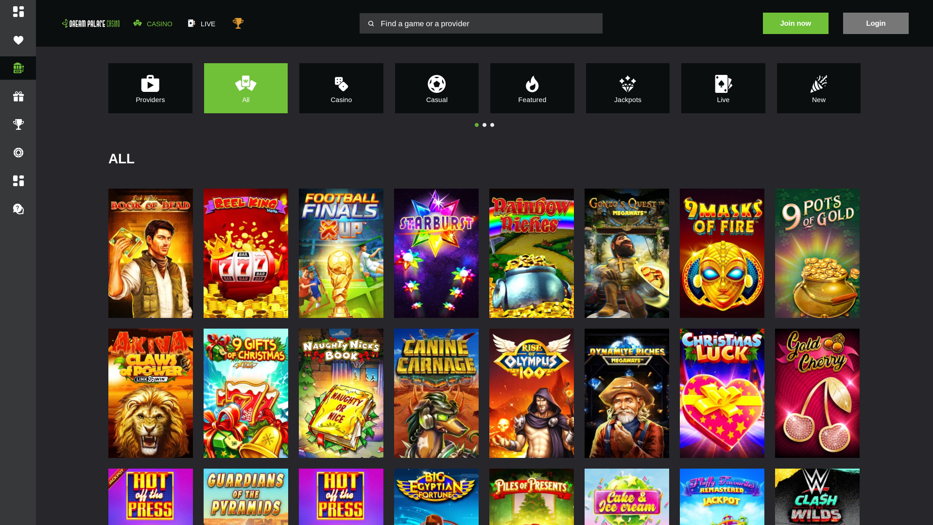 Juegos de casino Dream Palace para PC