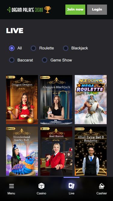 Immagine mobile del live dealer di Dream Palace Casino